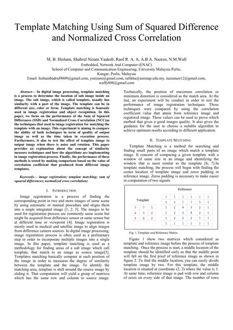 Afbeeldingsresultaten voor Template Matching Using Cross-Correlation Image Example
