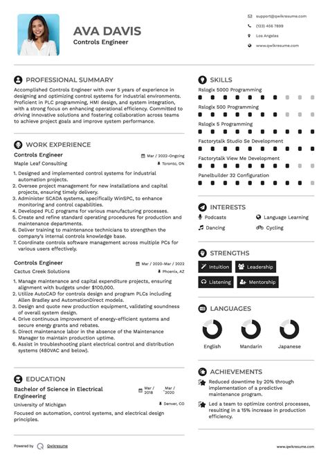 Image result for Controls Engineer Resume