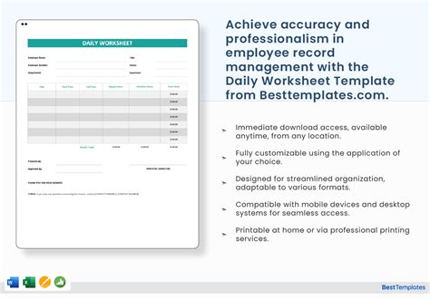Daily Employee Worksheet に対する画像結果