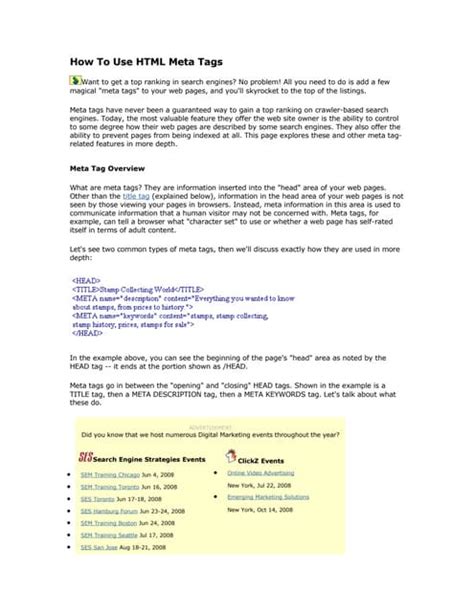 Image result for Meta Tag Use in HTML