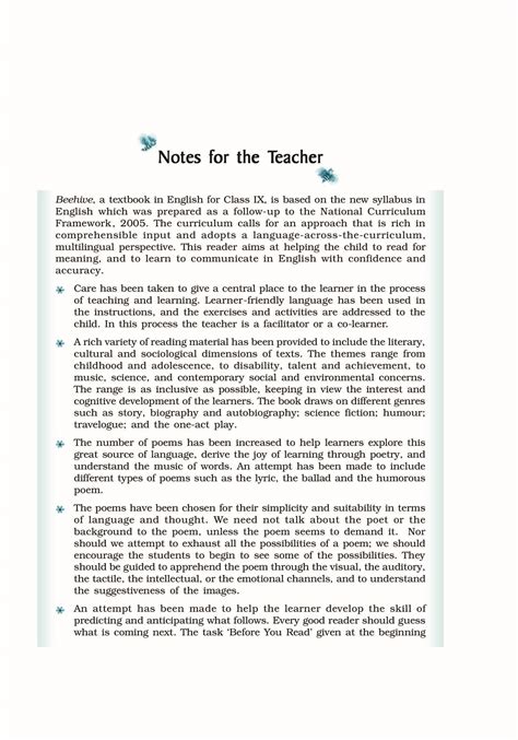 Image result for Class 9 English Beehive Index Poems Pages