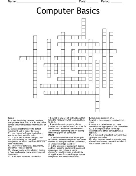 Image result for Computer Basics Worksheet Answers