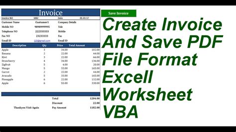 Excel Invoice VBA に対する画像結果