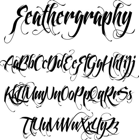Toradh íomhá ar Script Lettering Tattoo Template