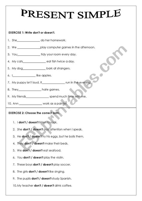 Image result for Present Simple Negative Form Worksheet