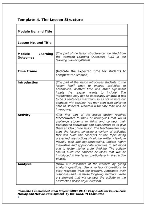 Image result for Sample Module Format for College