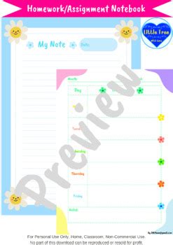 Image result for Assignment Notebook Template Weekly