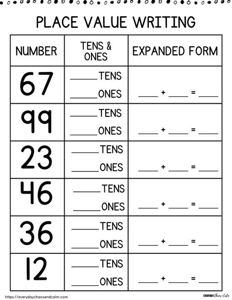Image result for First Grade Math Test Printable Place Value