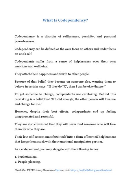 Image result for Codependency Worksheets Single Parent