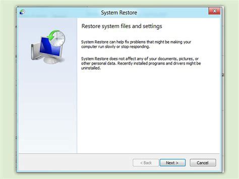 Image result for System Restore Control Panel Windows 1.0