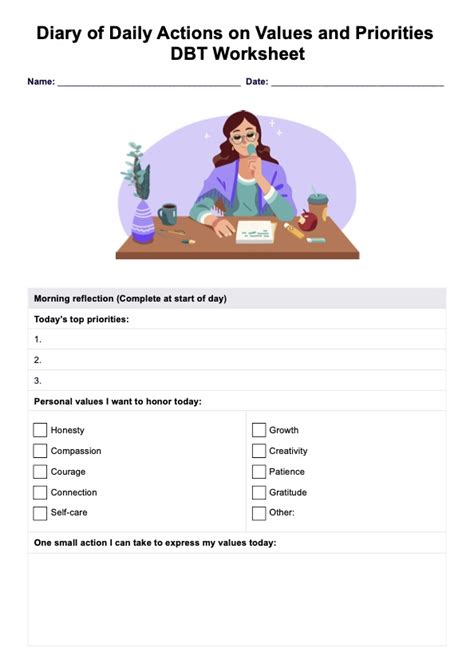 Image result for DBT Values Worksheet