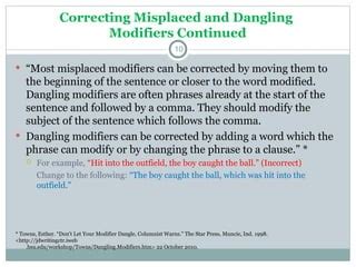 Image result for Misplaced Modifier Prepositional Phrase