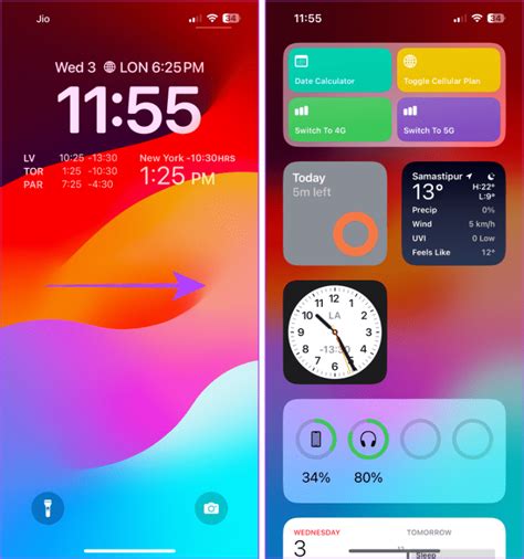 Toradh íomhá ar iPhone 15 Lock Screen Clock
