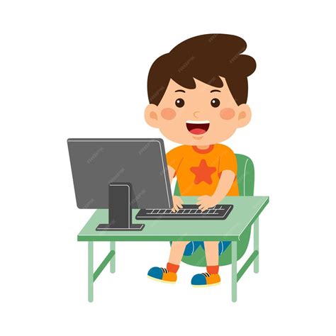 Green Colour Boy Using Computer に対する画像結果