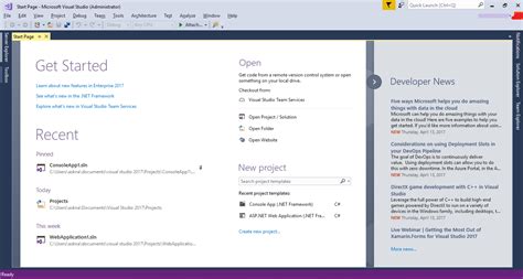 Afbeeldingsresultaten voor Visual Studio Start Menu