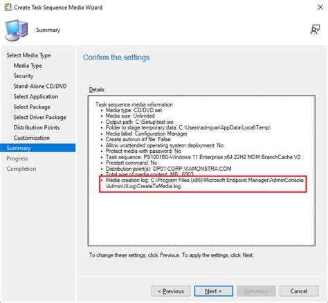 ConfigMgr Task Sequence에 대한 이미지 결과
