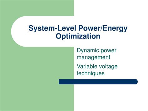 Image result for Power Optimization Process