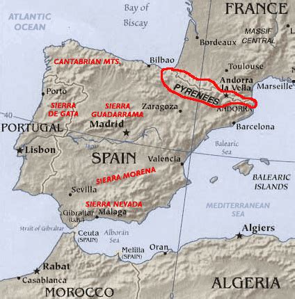 Image result for Pyrenees Map