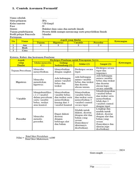Image result for Contoh Assessment for Learning