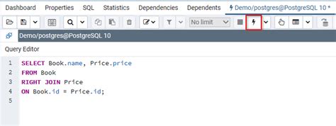 Toradh íomhá ar PostgreSQL Join Example