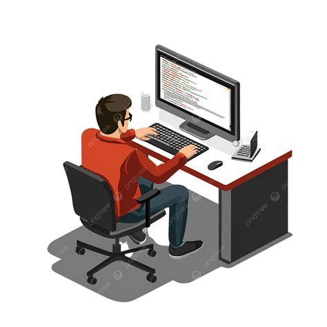 Afbeeldingsresultaten voor Photo of Programmer at Computer On Transparent Background