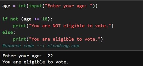 Toradh íomhá ar Vote or Not Python If Else