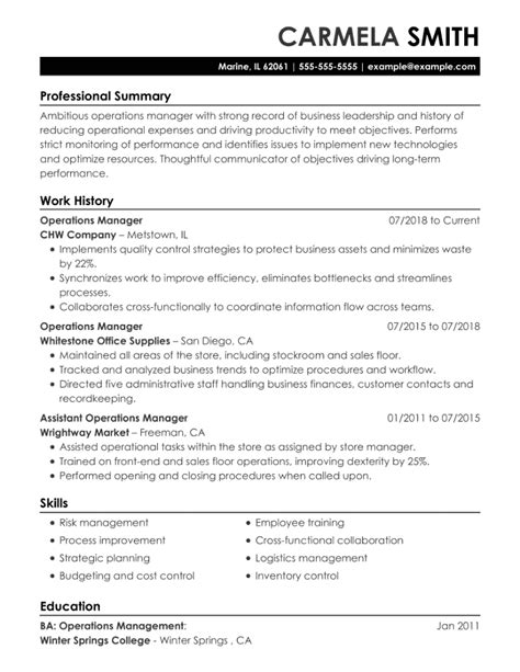 Afbeeldingsresultaten voor Business Operations Manager Resume Examples
