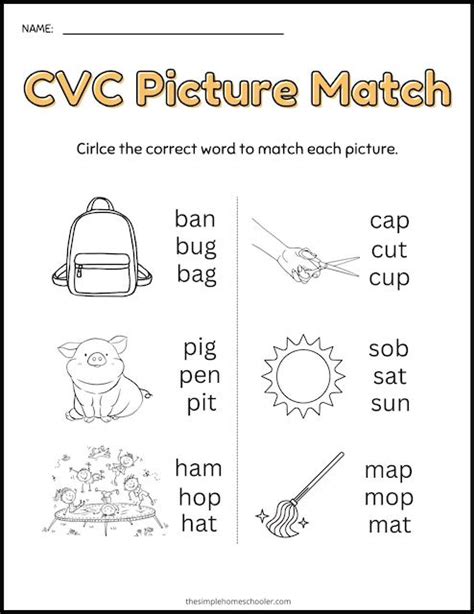 Image result for CVC Simple Worksheets