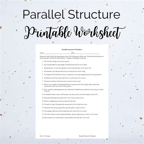 Image result for Parallel Structure for Kids Worksheet