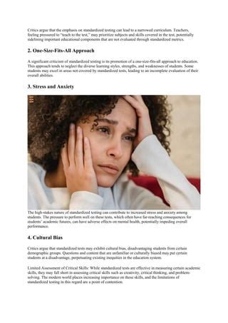 Image result for Limitations in Standardized Testing