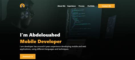 Toradh íomhá ar Flutter Developer Portfolio Design