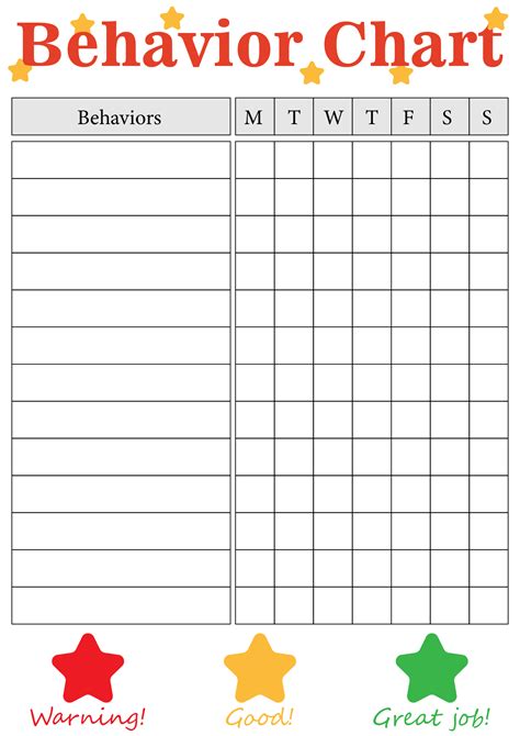 Behavior Sticker Chart Printable Free に対する画像結果