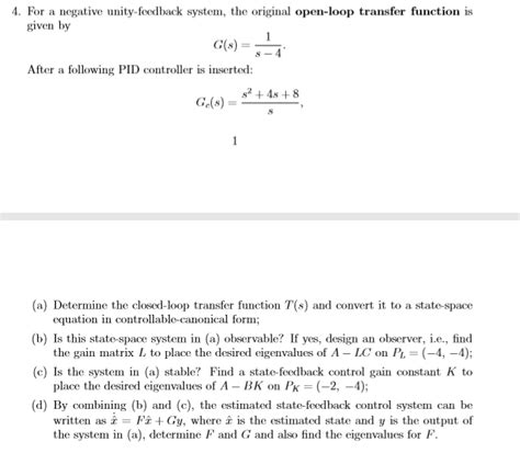 Image result for Unity Negative Feedback General Transfer Function with Controller