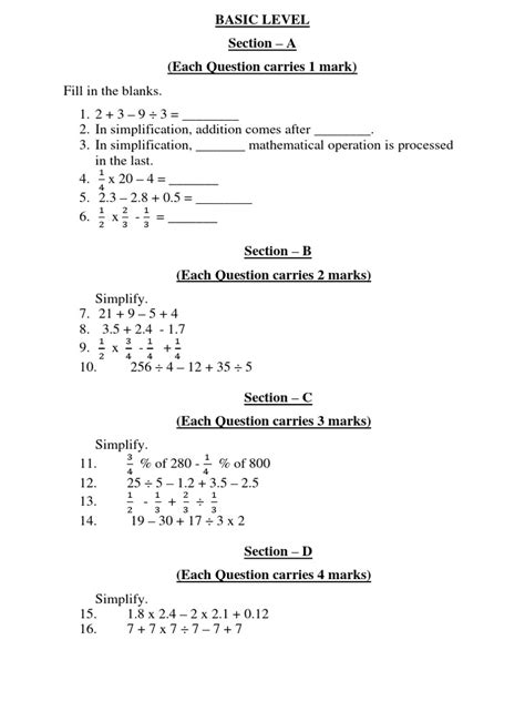Image result for Simplification of Integers Worksheet