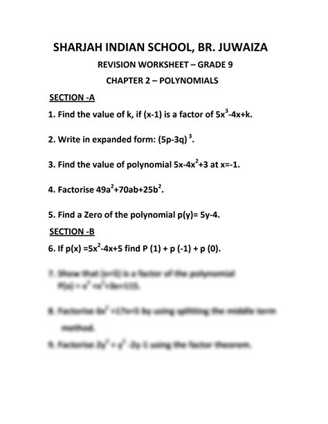 Grade 9 Polynomials Worksheet Multiply に対する画像結果