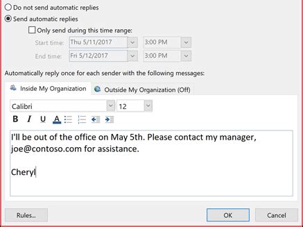 Toradh íomhá ar Out of Office Automatic Email Reply