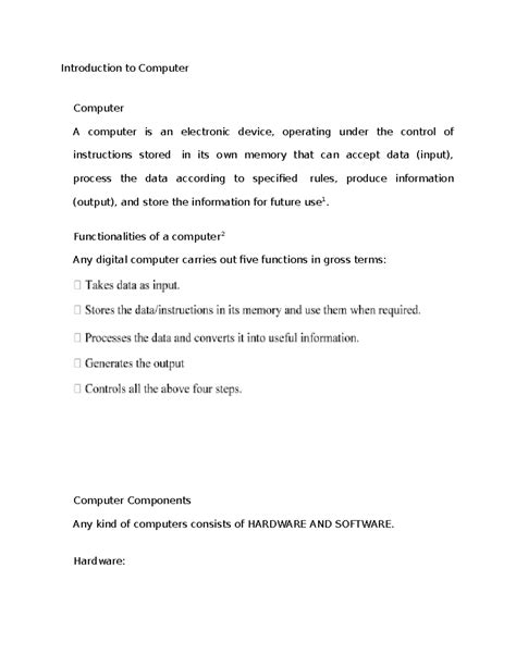 Image result for Outline for Introduction Computer