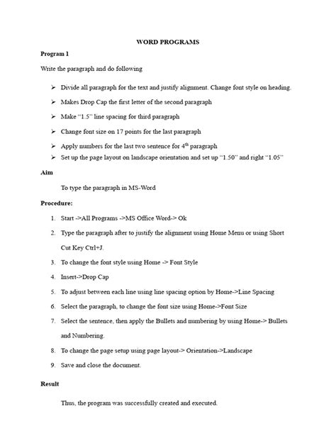 Image result for How to Do a Program in Word