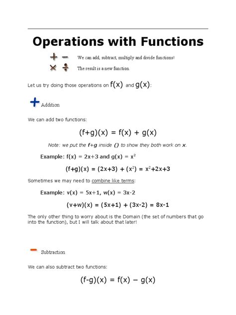 Image result for Functions Math Operations