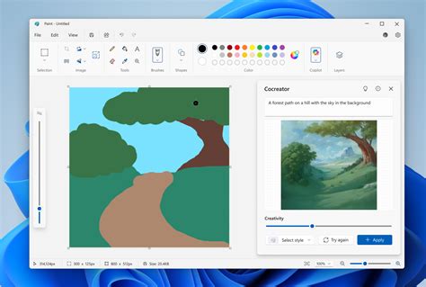Toradh íomhá ar Paint Update Windows 11