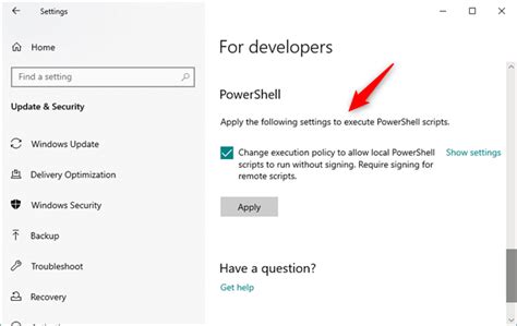 Image result for Developer Settings Windows 1.0