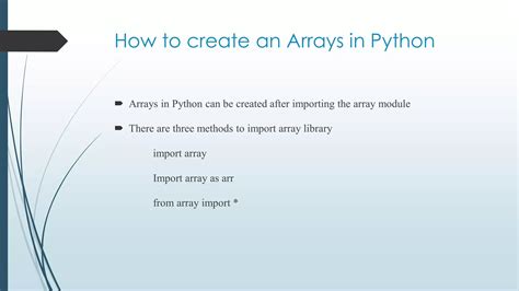 Image result for Python Array Presentation