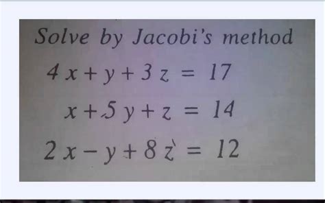 Toradh íomhá ar Jacobi Method Example with Solution