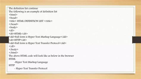 Image result for What Is Definition List in HTML