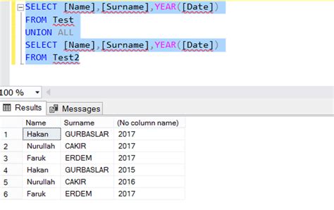 Afbeeldingsresultaten voor Union in SQL Server