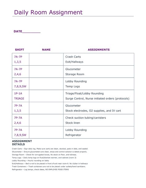 Résultat d’images pour Daily Room Schedule Assignment
