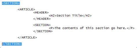 Image result for Article and Section HTML