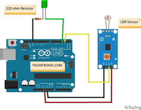Afbeeldingsresultaten voor Arduino Light Sensor with LED