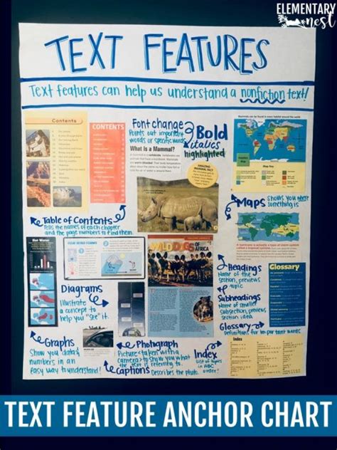 Toradh íomhá ar Expository Text Features Anchor Chart