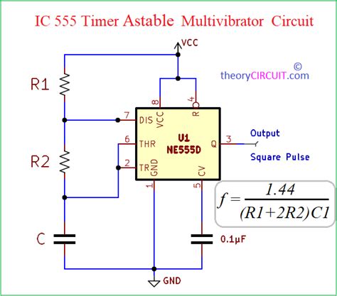 Toradh íomhá ar 555 Timer Multisim Astable Multivibrator